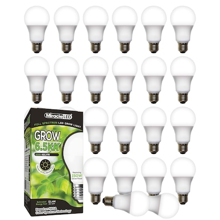 Miracle Led 6.5KK Pro-Pk Indoor Grow Lght Bulb, 6500K Full Spec Rplc 150W Grow Bulbs for Vegetables/Herbs, 24PK 801883